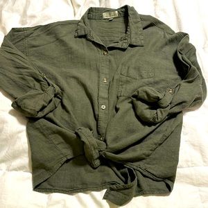 Thread And Supply - Green L/S Button Up Collared Shirt - Small